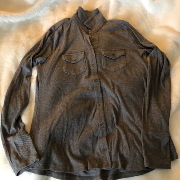 Sanoma Gray Button Down Top - Small - Picture 2 of 3